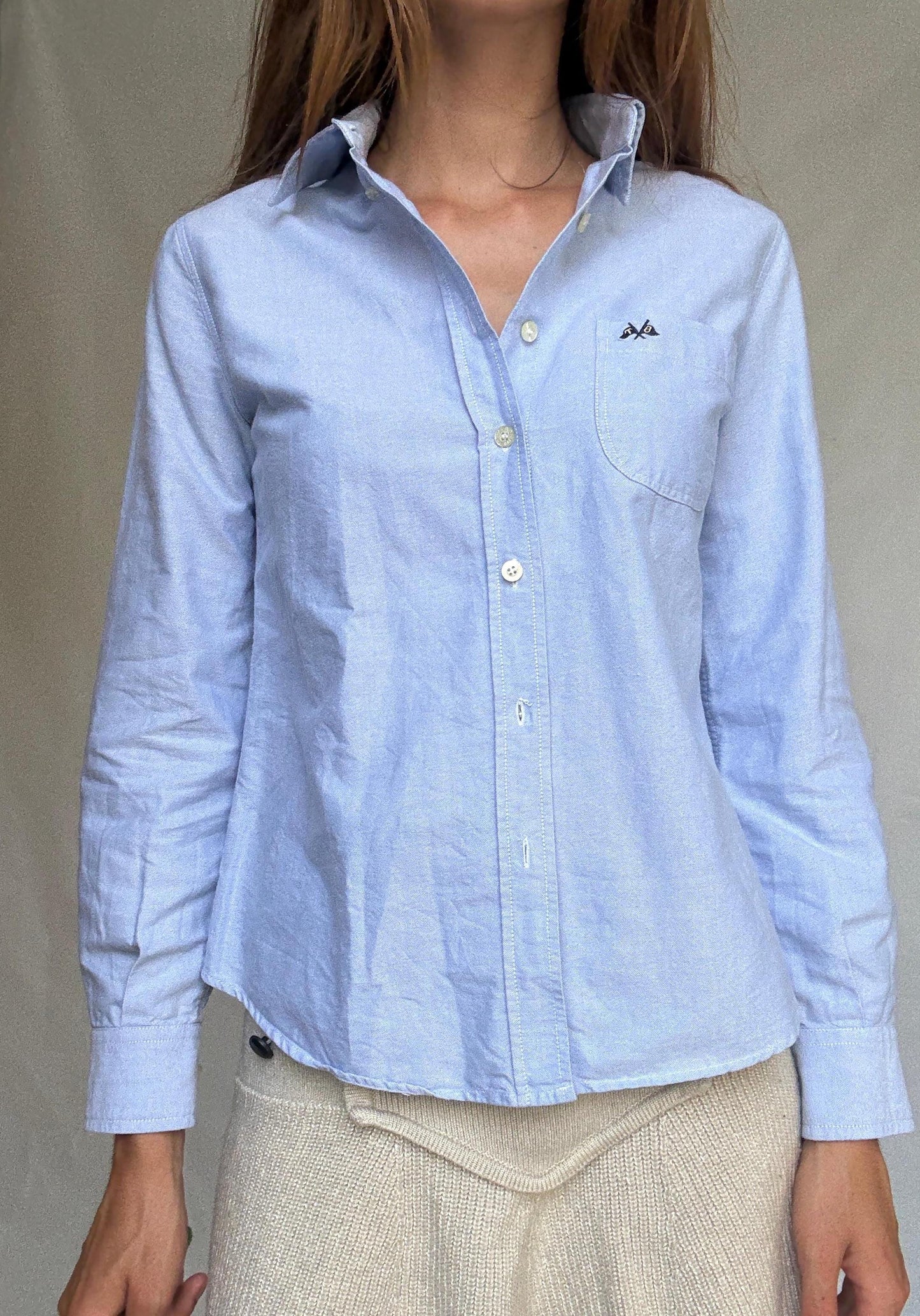 Vintage Thomas Burberry cotton button-up shirt with embroidered logo – classic fit, timeless piece, high quality feel (100% cotton)