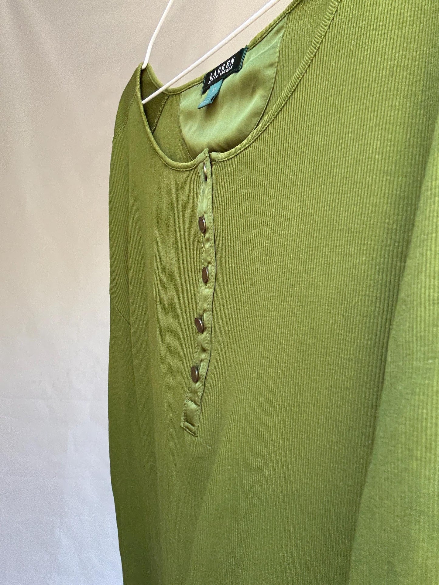 Olive Cotton Scoop Neck Dress — additional view 13