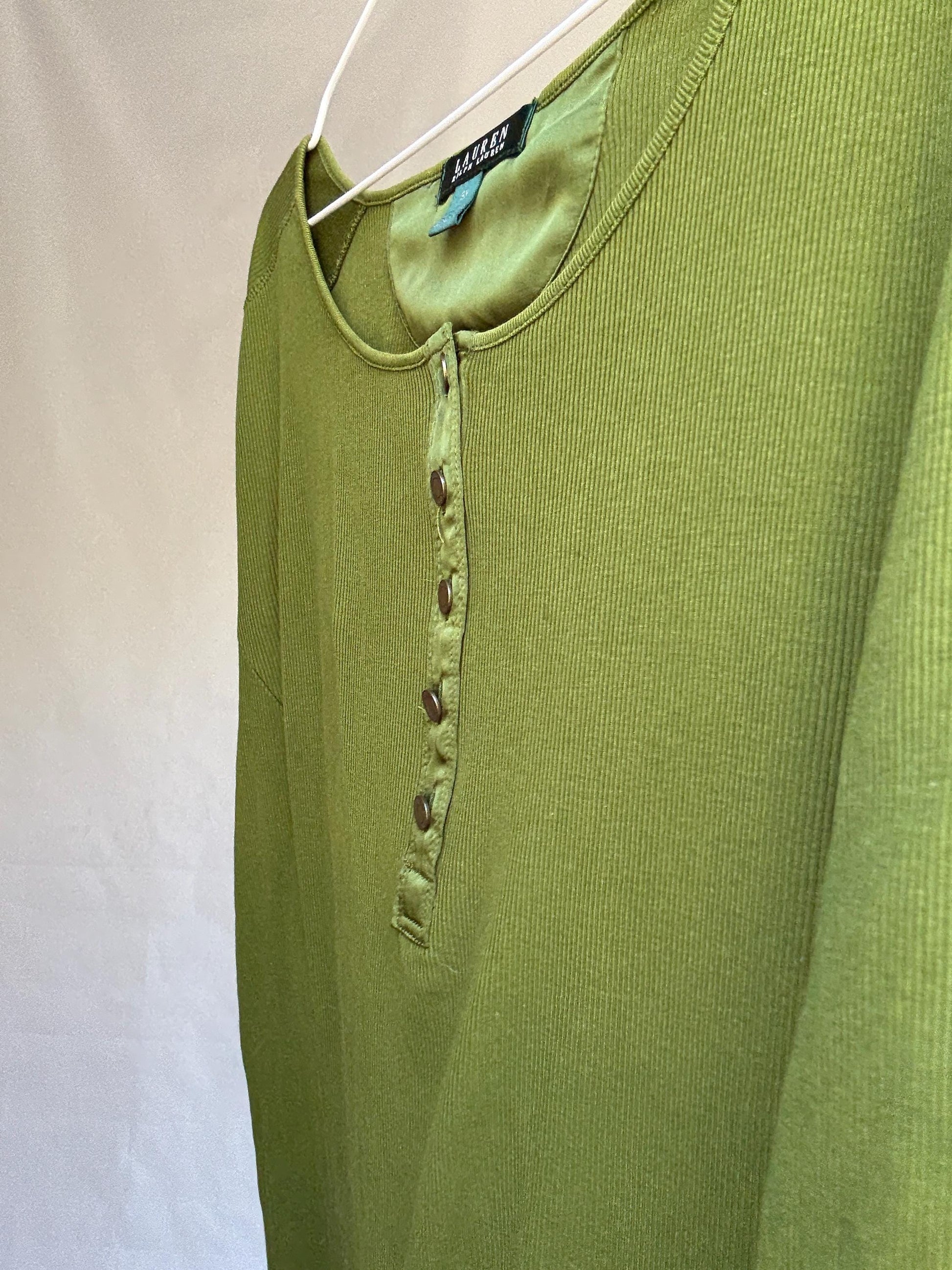 Olive Cotton Scoop Neck Dress — additional view 13