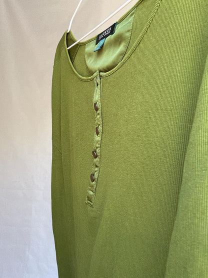 Olive Cotton Scoop Neck Dress — additional view 13