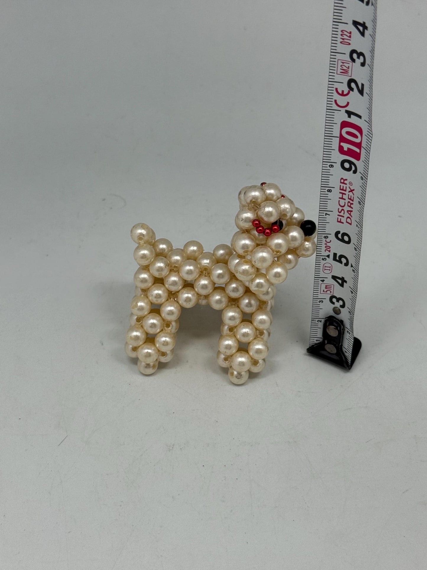 Hand Beaded Pearl Dog Sculpture — additional view 6