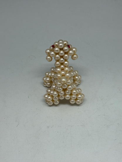 Hand Beaded Pearl Dog Sculpture — additional view 5