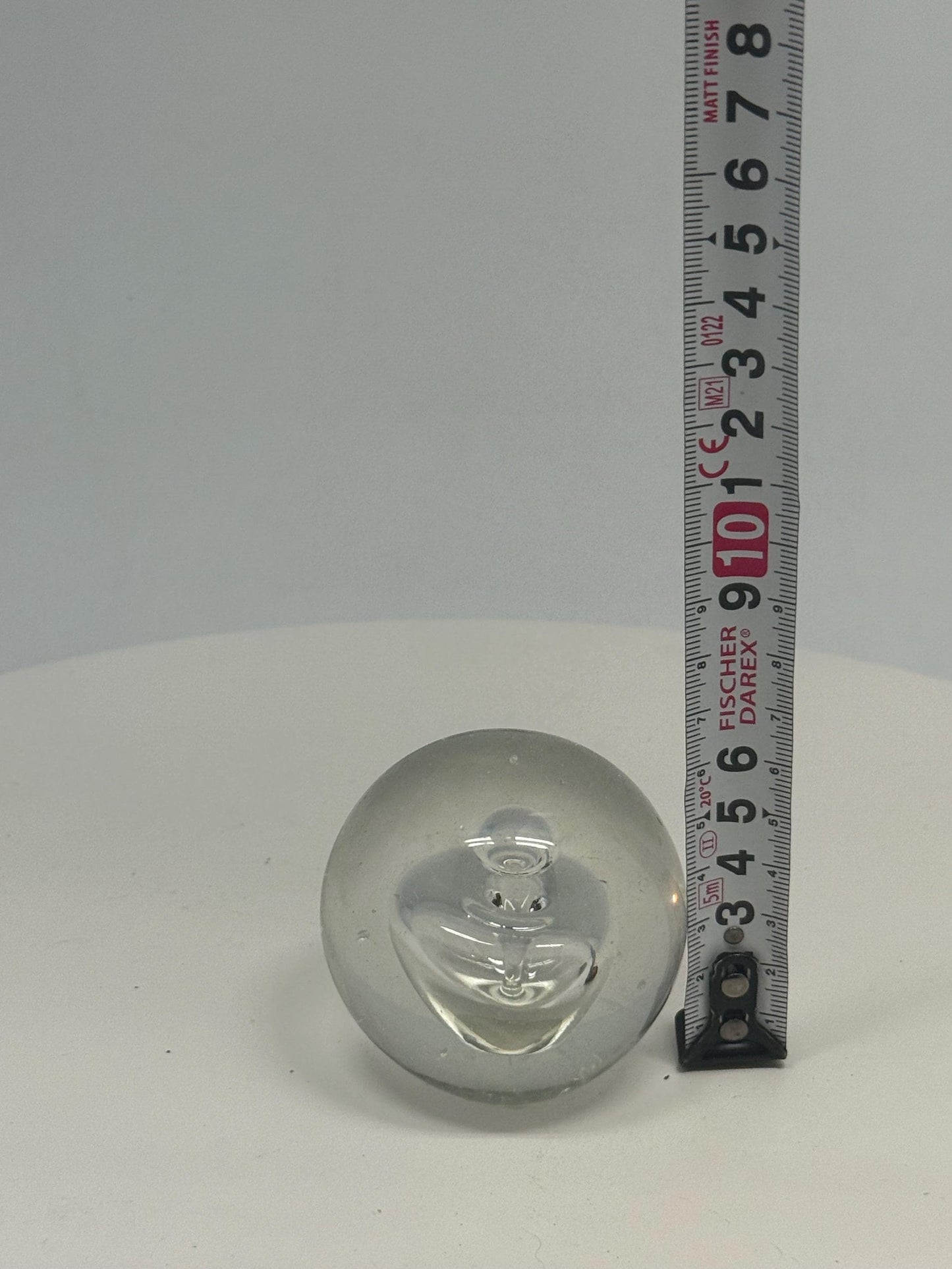 Clear Glass Sphere Paperweight with Bubble Design, Minimalist Decor