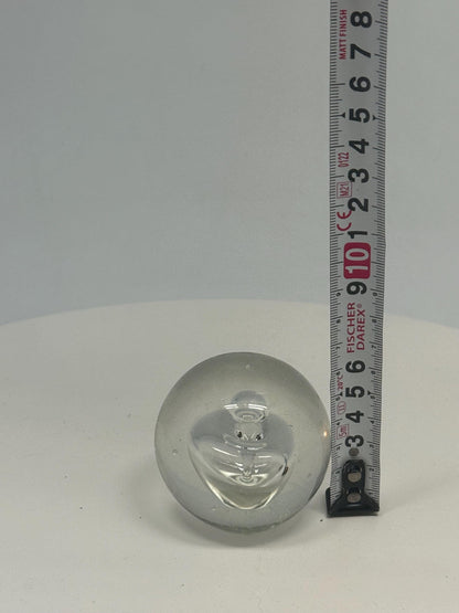 Clear Glass Sphere Paperweight with Bubble Design, Minimalist Decor