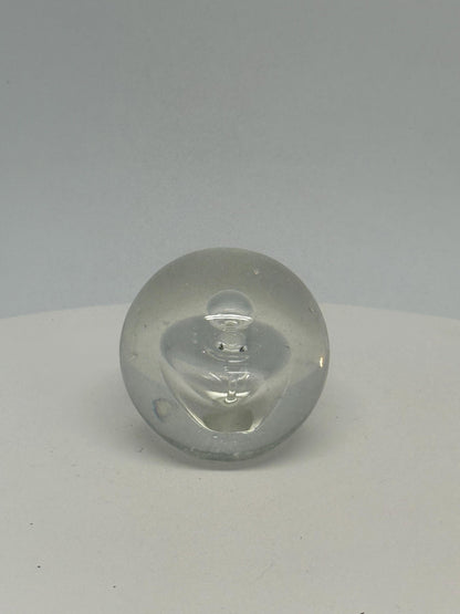 Clear Glass Sphere Paperweight with Bubble Design, Minimalist Decor