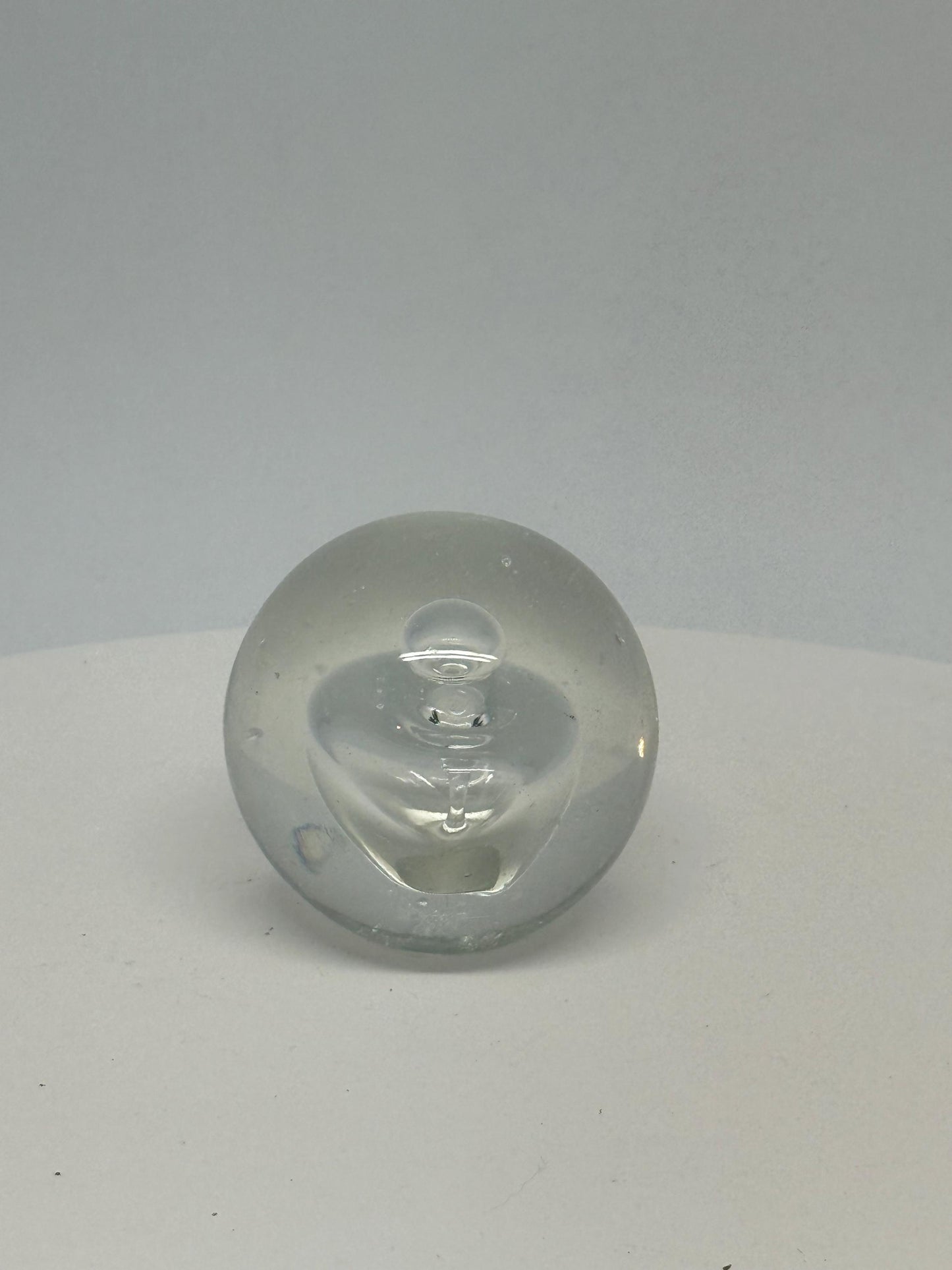 Clear Glass Sphere Paperweight with Bubble Design, Minimalist Decor