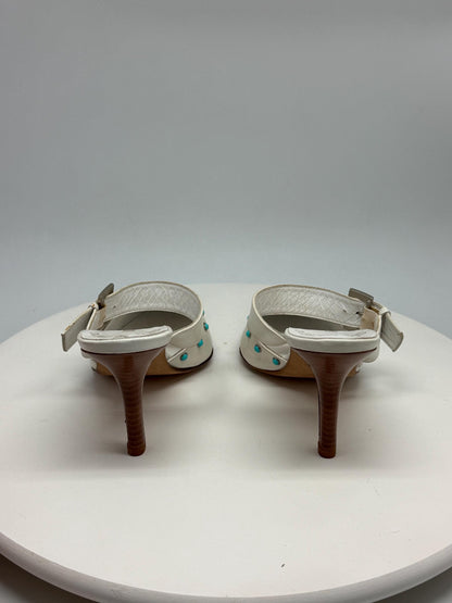 White Leather Pointed Toe Mules — additional view 5