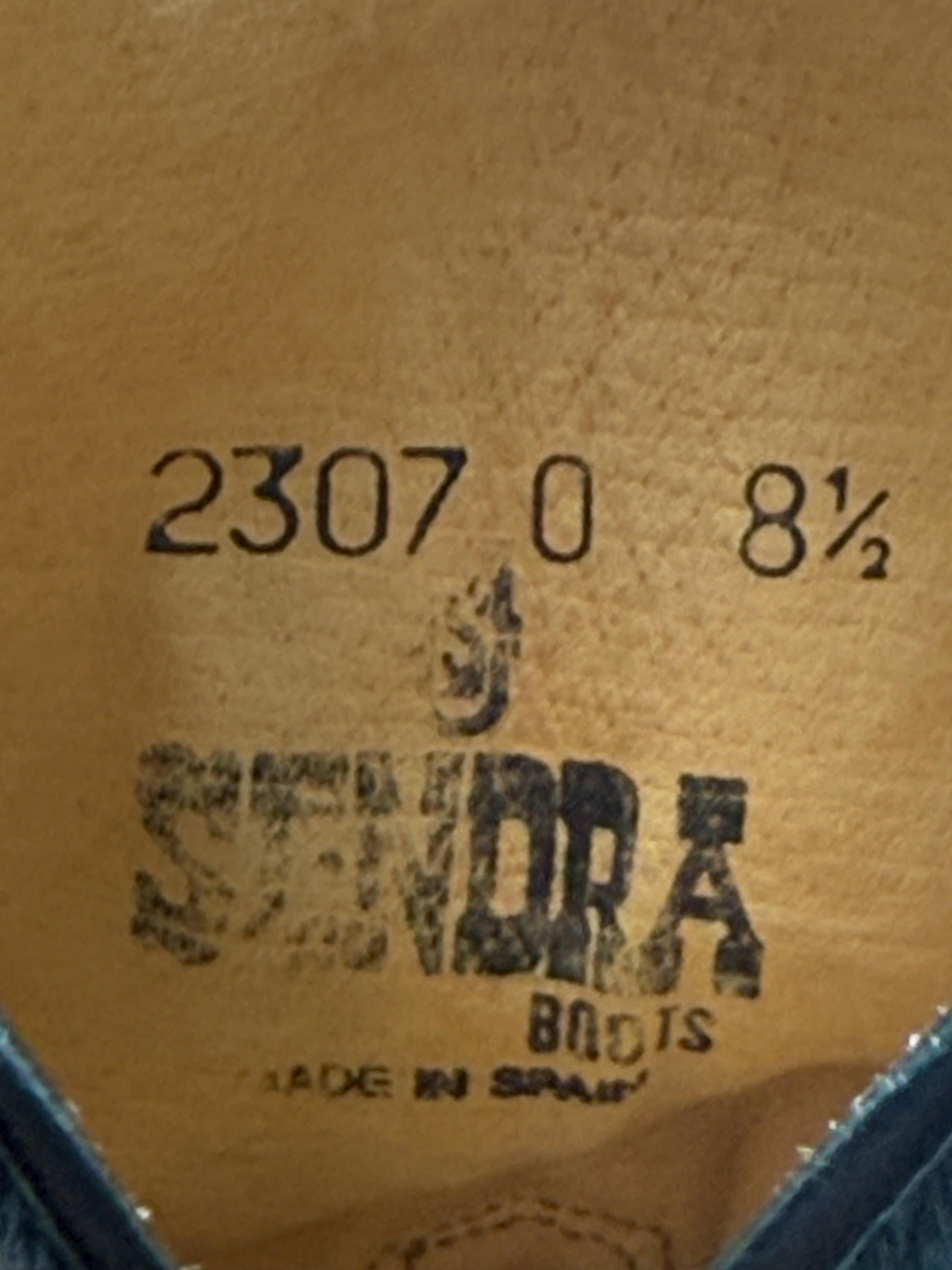 Sendra handcrafted black leather cowboy boots, genuine leather, Western silhouette, retro 70s, Sofia Richie, Grainge vibe, US 8.5 EU 41