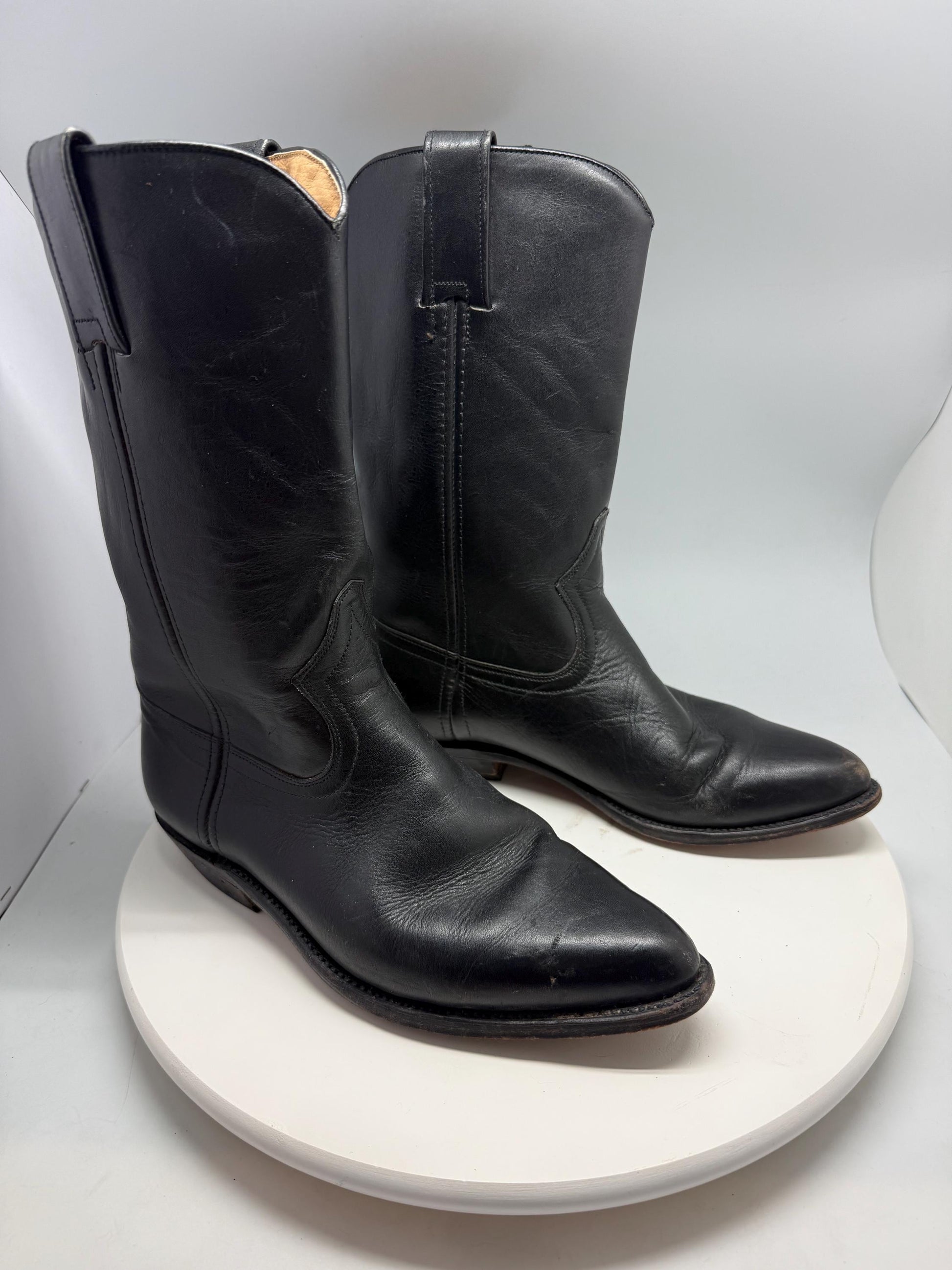 Sendra handcrafted black leather cowboy boots, genuine leather, Western silhouette, retro 70s, Sofia Richie, Grainge vibe, US 8.5 EU 41
