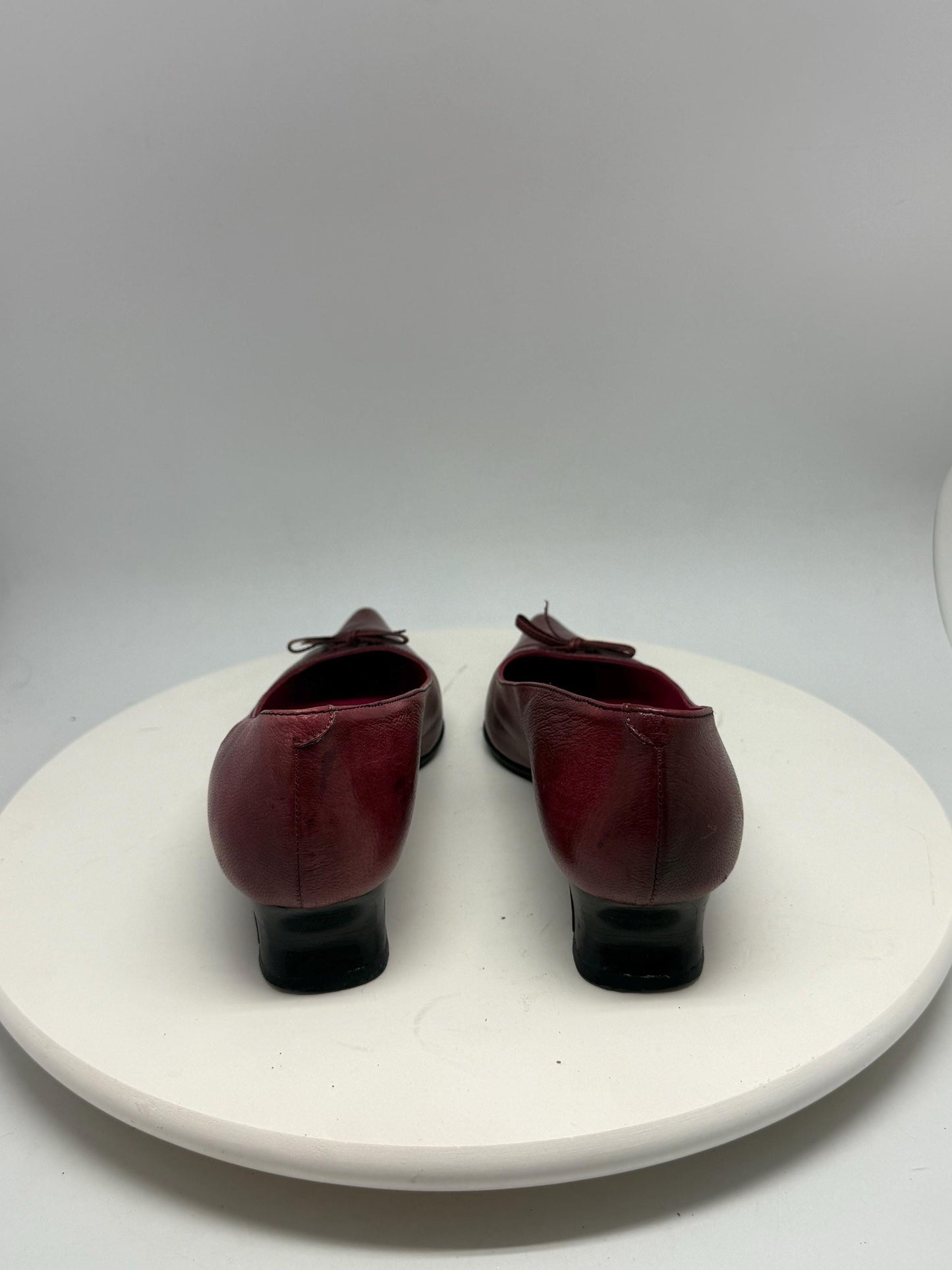 Burgundy Genuine Leather Pointed Toe Heels — additional view 6