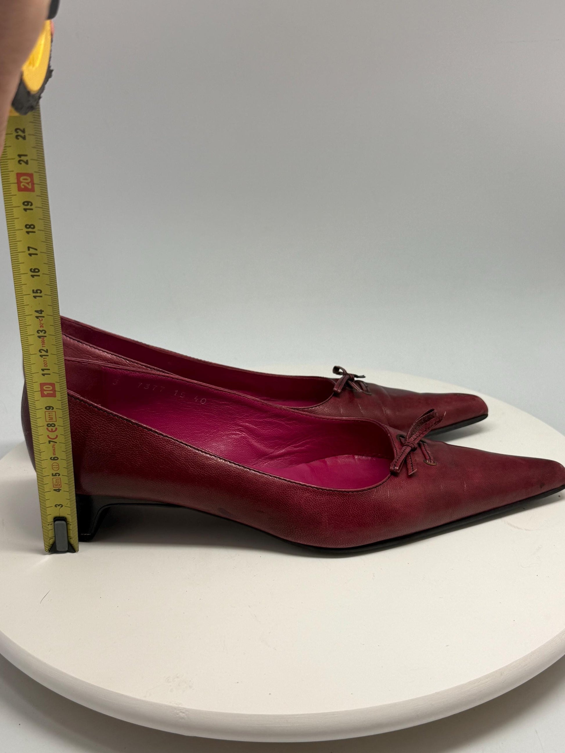 Burgundy Genuine Leather Pointed Toe Heels — additional view 9