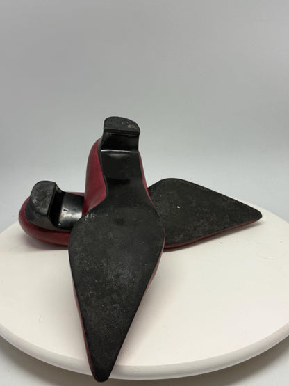 Burgundy Genuine Leather Pointed Toe Heels — additional view 7
