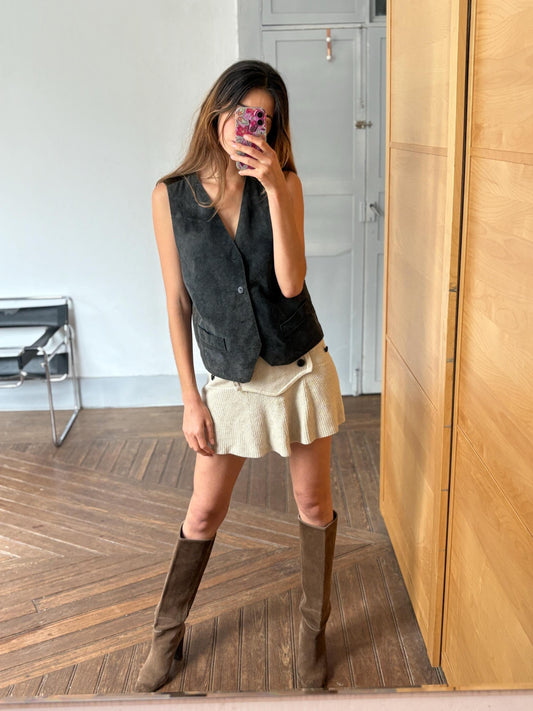 Vintage Genuine Suede Leather Vest
