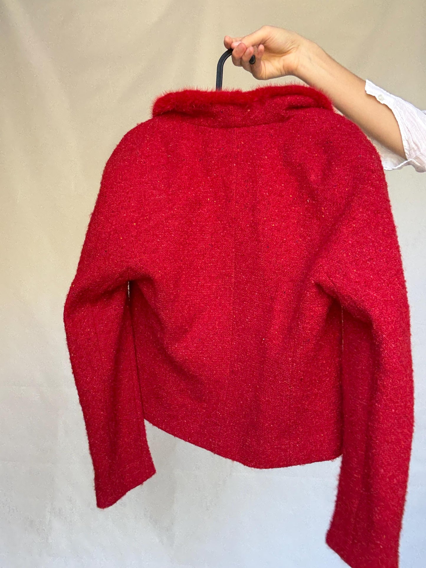 Vintage Red Bouclé Jacket Blazer — additional view 17