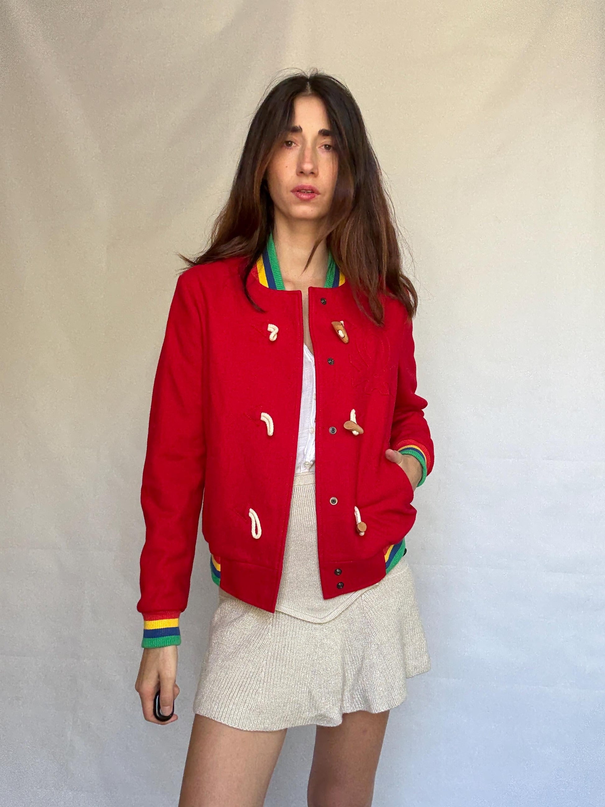 Retro 80s Red Cotton Jacket — additional view 6