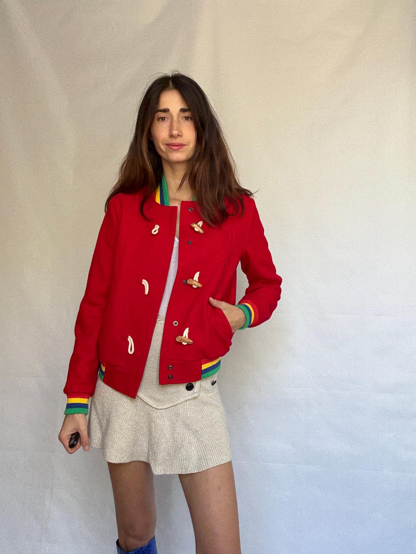 Retro 80s Red Cotton Jacket — additional view 8