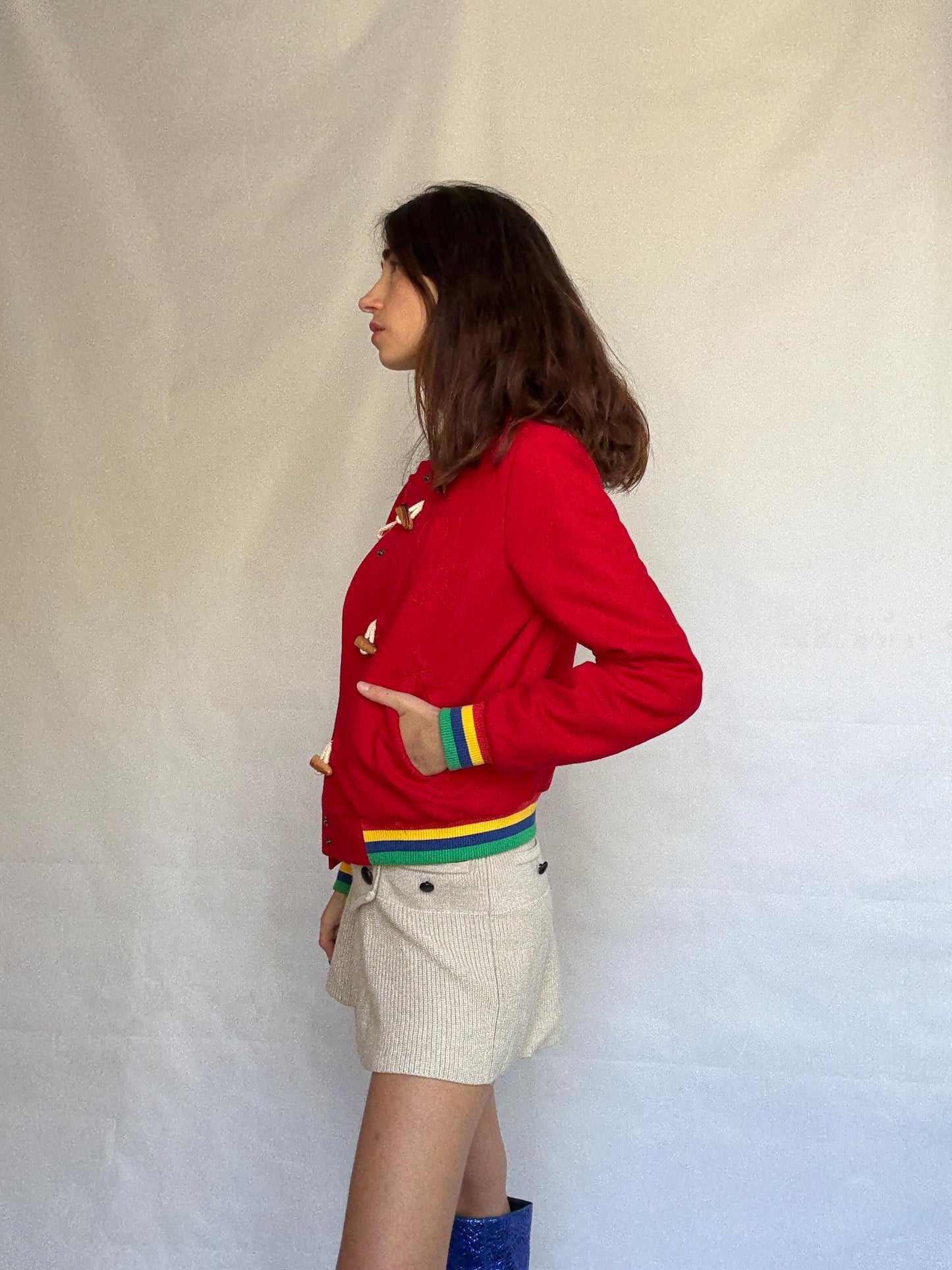 Retro 80s Red Cotton Jacket — additional view 7