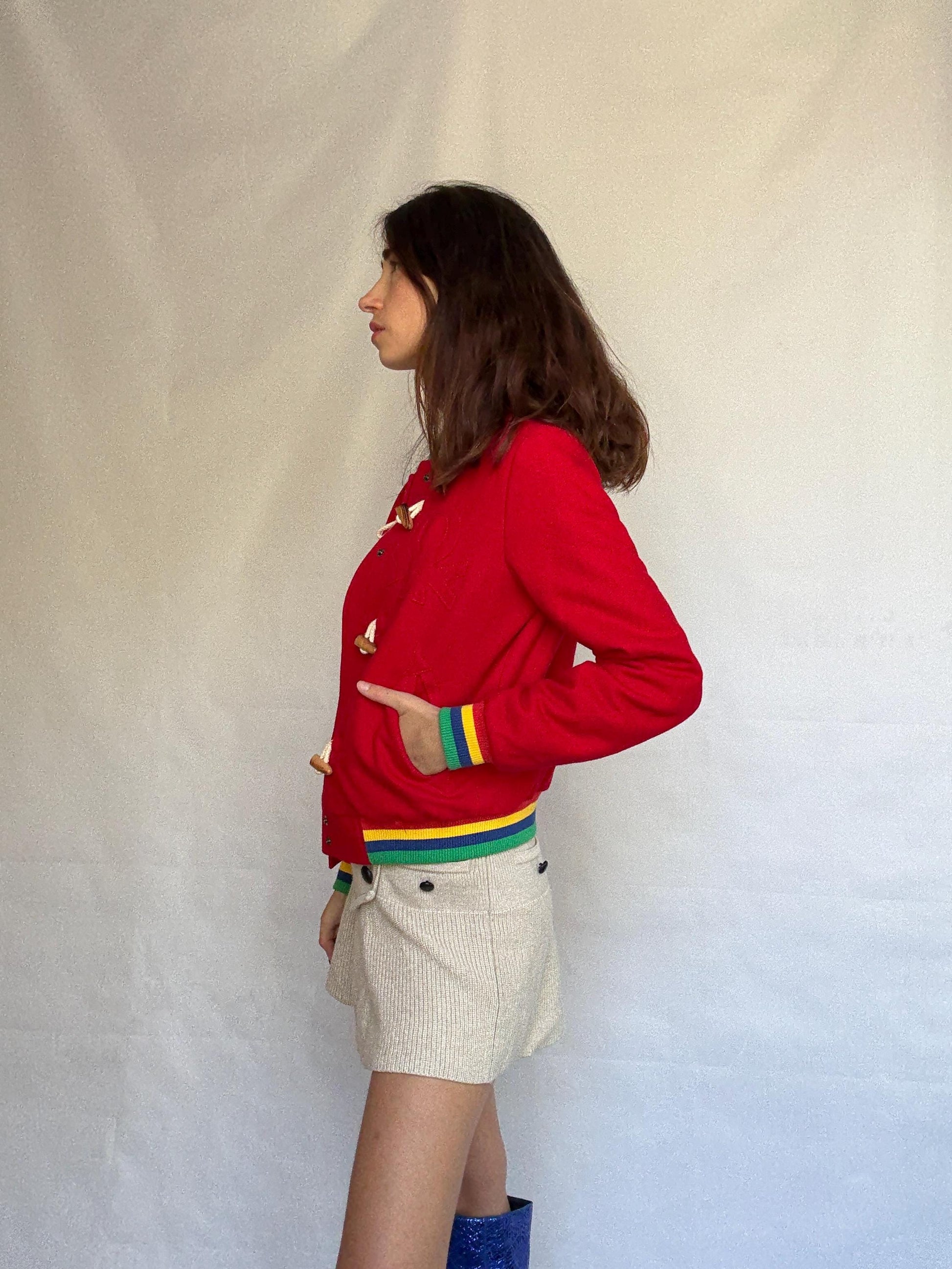 Retro 80s Red Cotton Jacket — additional view 7