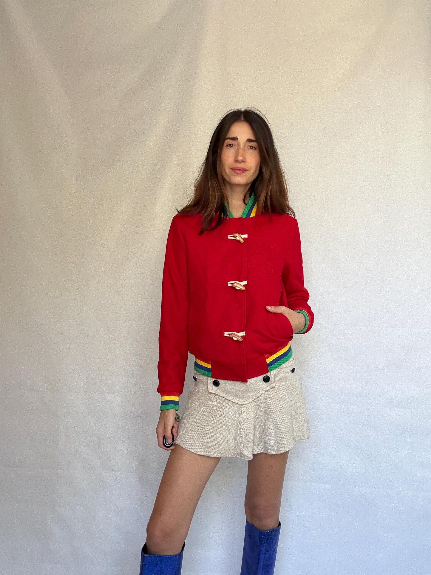 Retro 80s Red Cotton Jacket