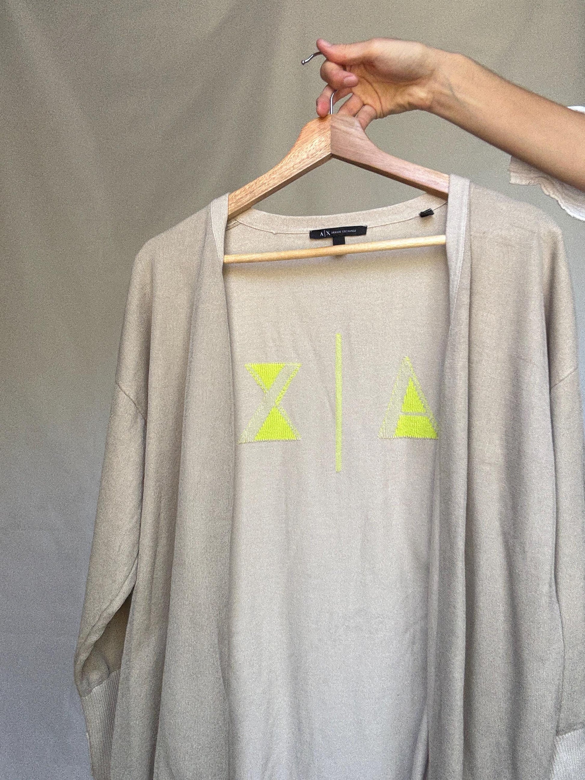 Beige Cotton Cardigan with Ribbed Detailing — additional view 14