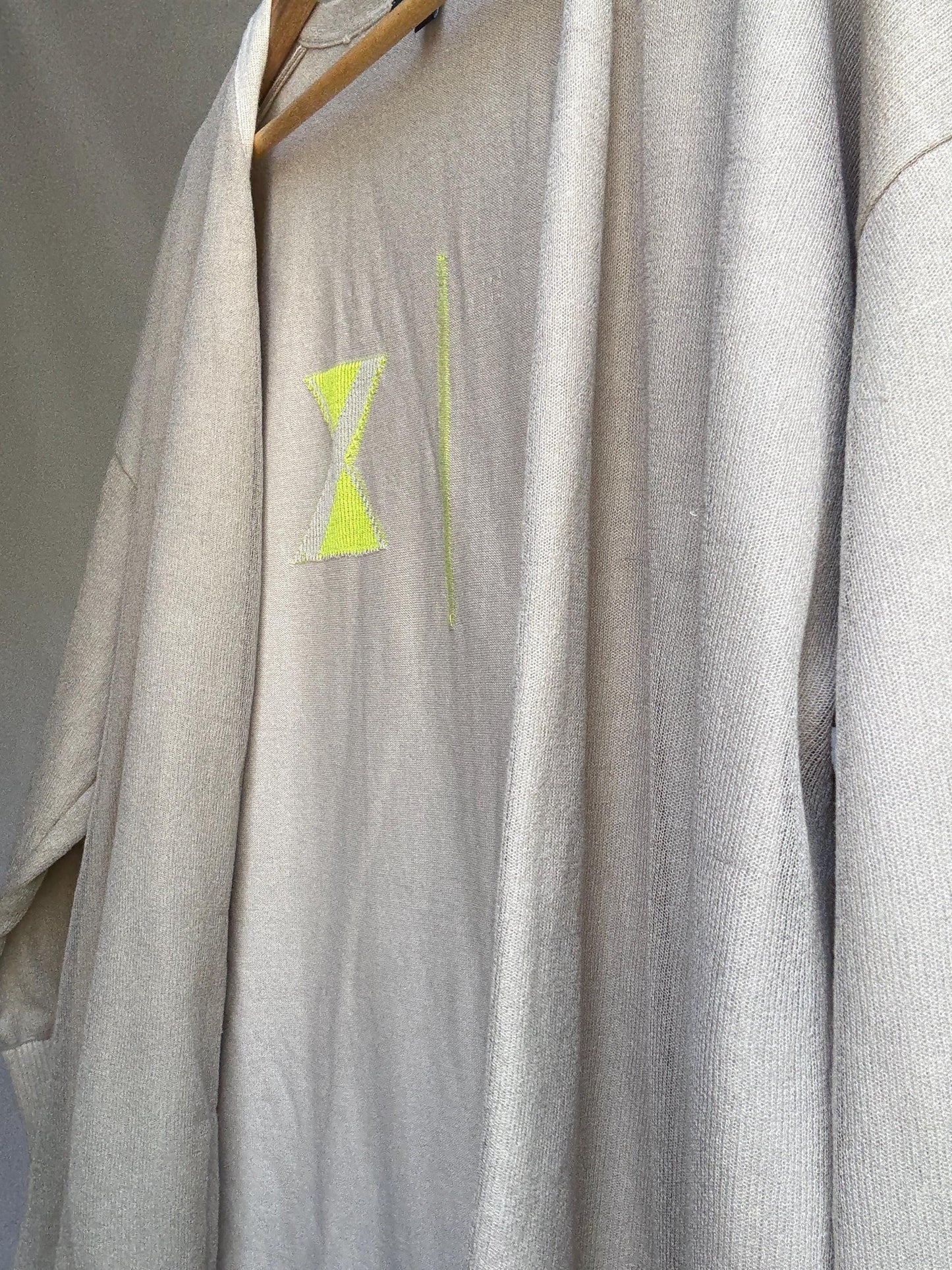 Armani Exchange beige cardigan, 100% cotton, open, front style, ribbed cuffs and hem, minimalist Sofia Richie Grainge style, US XL