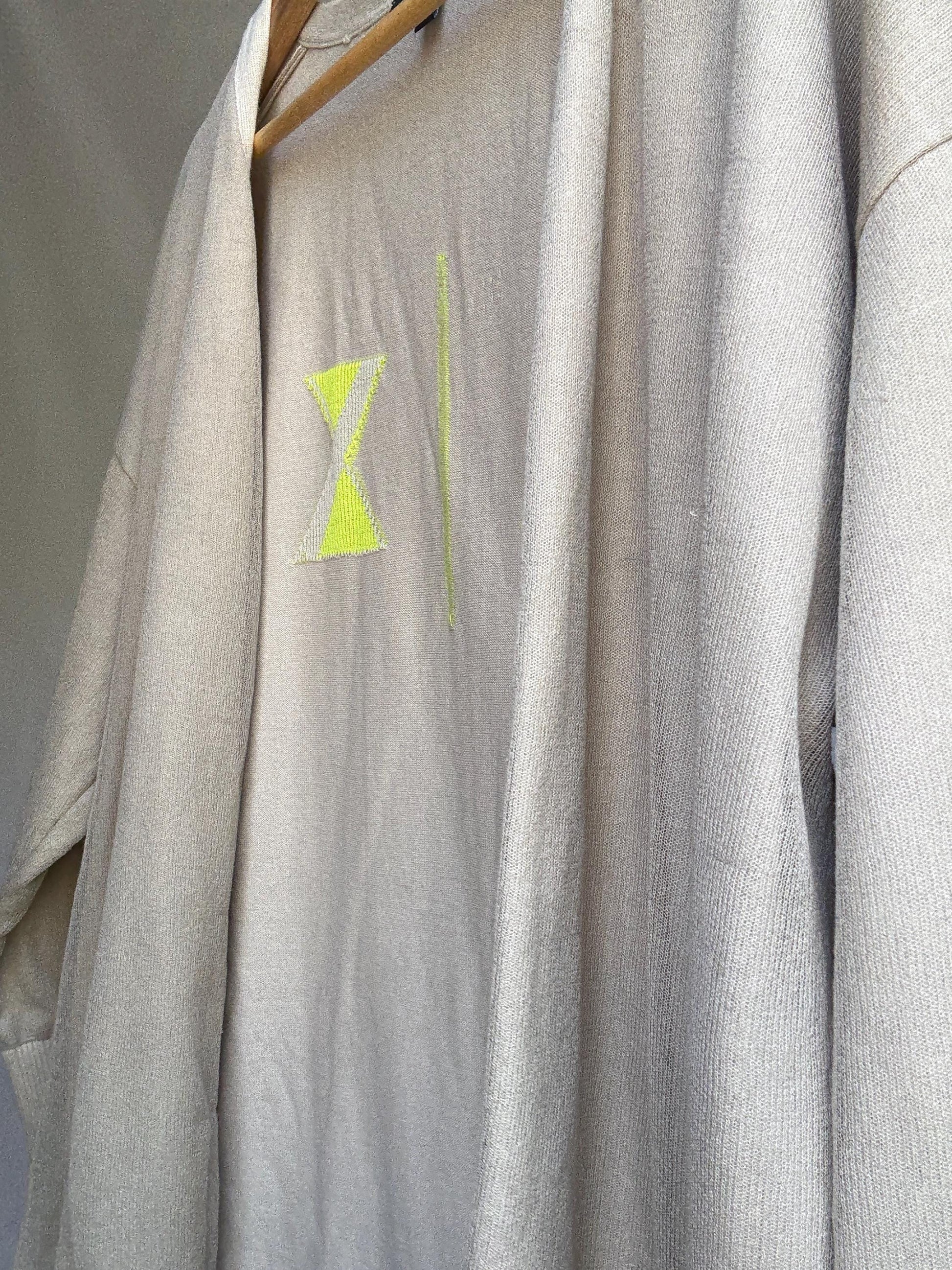 Armani Exchange beige cardigan, 100% cotton, open, front style, ribbed cuffs and hem, minimalist Sofia Richie Grainge style, US XL