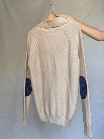 Beige Cotton Shawl Collar Cardigan — additional view 18