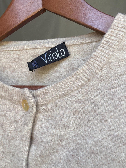Light Beige Lambswool Blend Cardigan — additional view 9