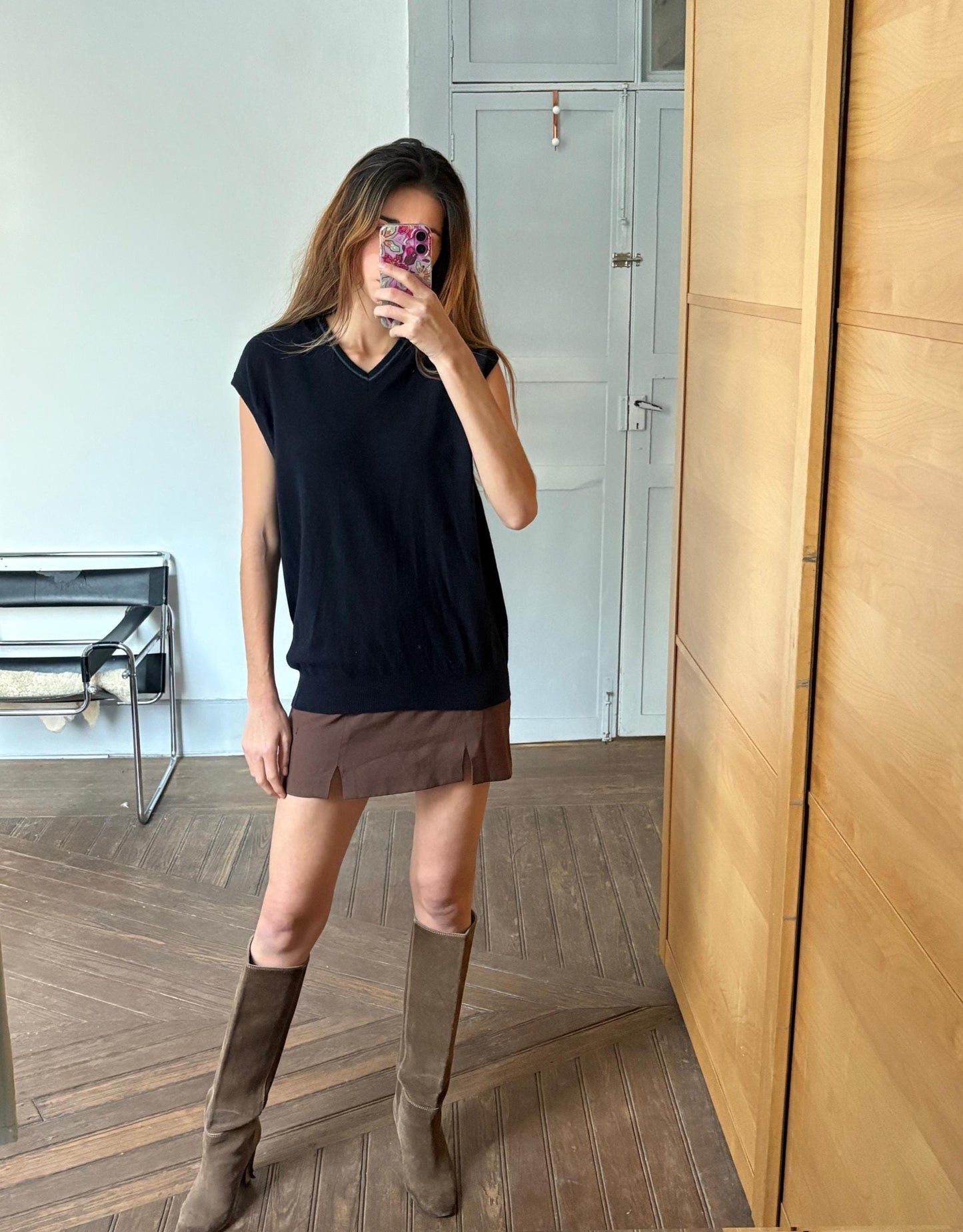 Luxurious Vintage wool sweater vest, Dark Academia style gilet,