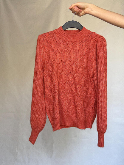 Burnt Orange Chunky Knit Sweater — additional view 10