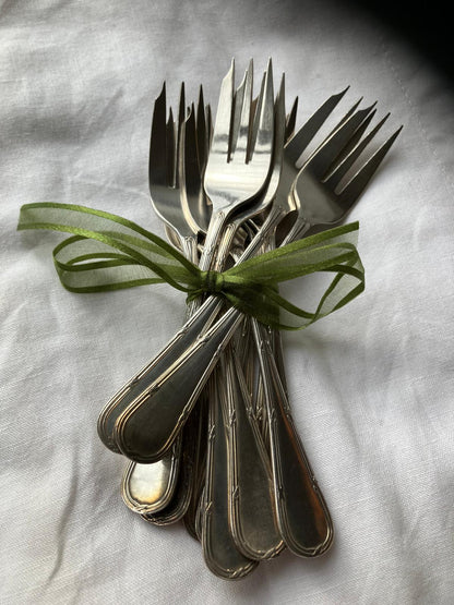 Antique French Silver-Plated Dessert Forks Set — additional view 11