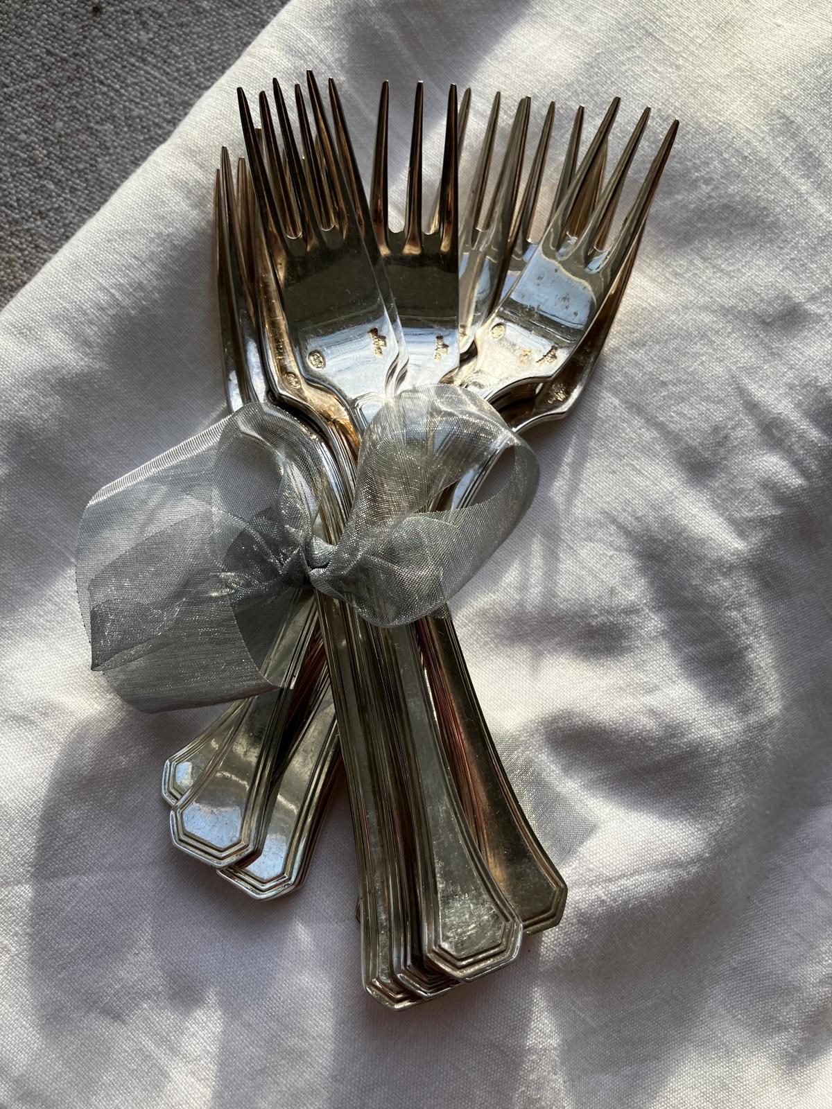 French Dessert Fork Set of 12 — back view