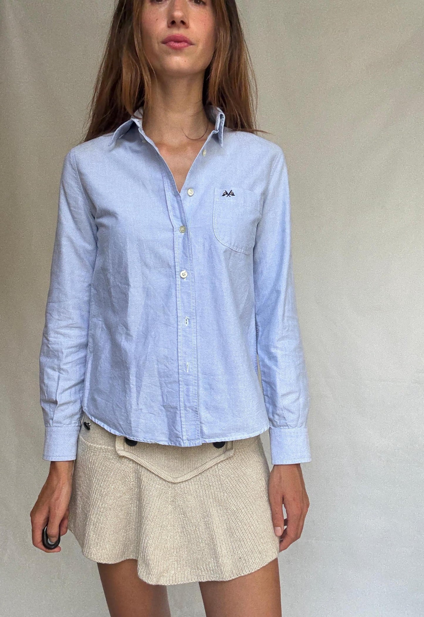 Vintage Thomas Burberry cotton button-up shirt with embroidered logo – classic fit, timeless piece, high quality feel (100% cotton)