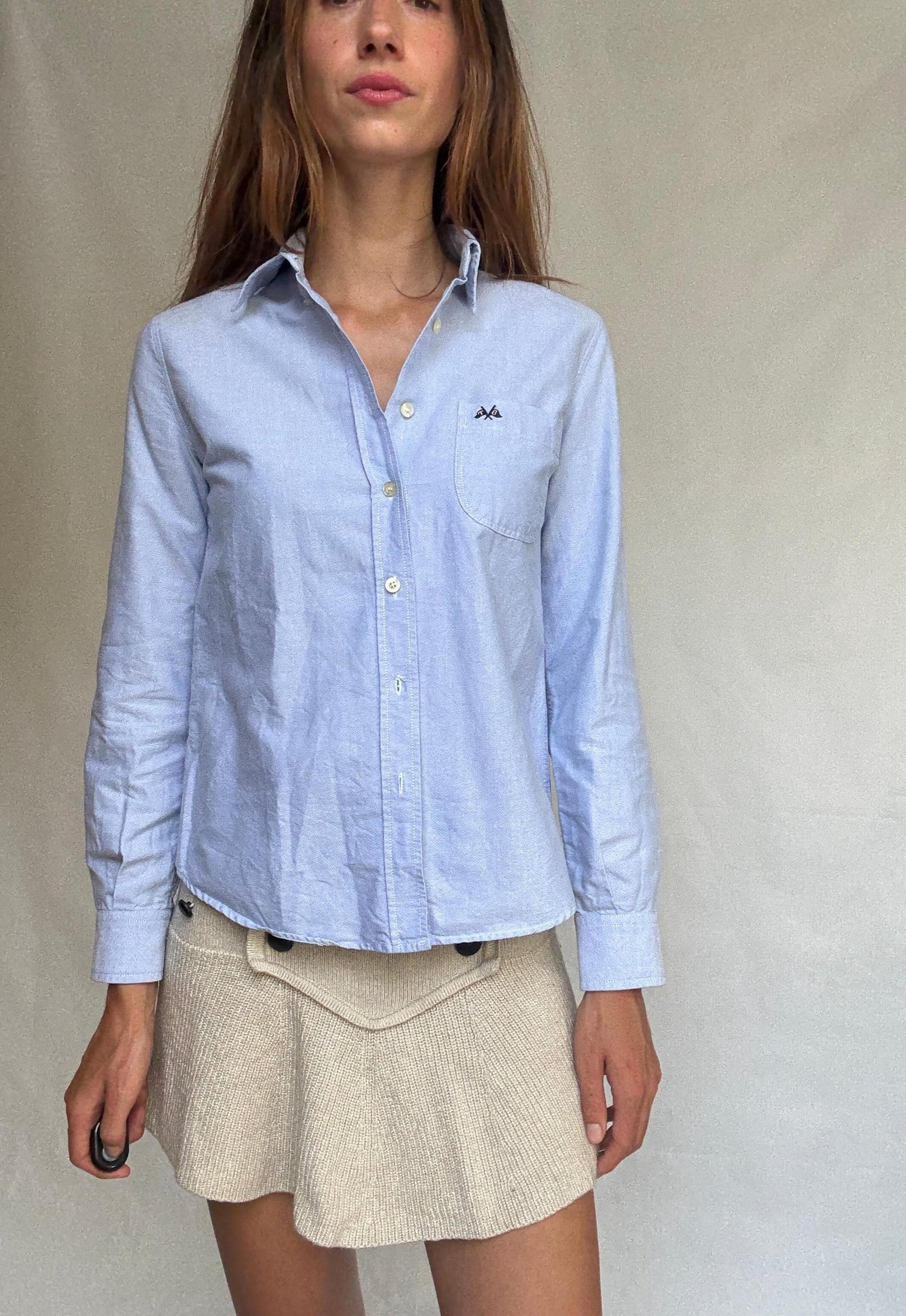 Vintage Thomas Burberry cotton button-up shirt with embroidered logo – classic fit, timeless piece, high quality feel (100% cotton)