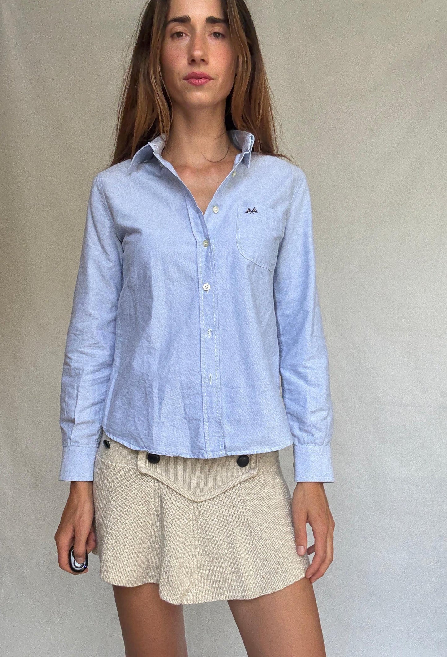 Vintage Thomas Burberry cotton button-up shirt with embroidered logo – classic fit, timeless piece, high quality feel (100% cotton)