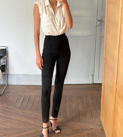 Vintage Italian Black High-Waist Slim Trousers — additional view 8