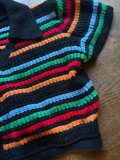 Vintage Striped Knit Cropped Polo — additional view 6