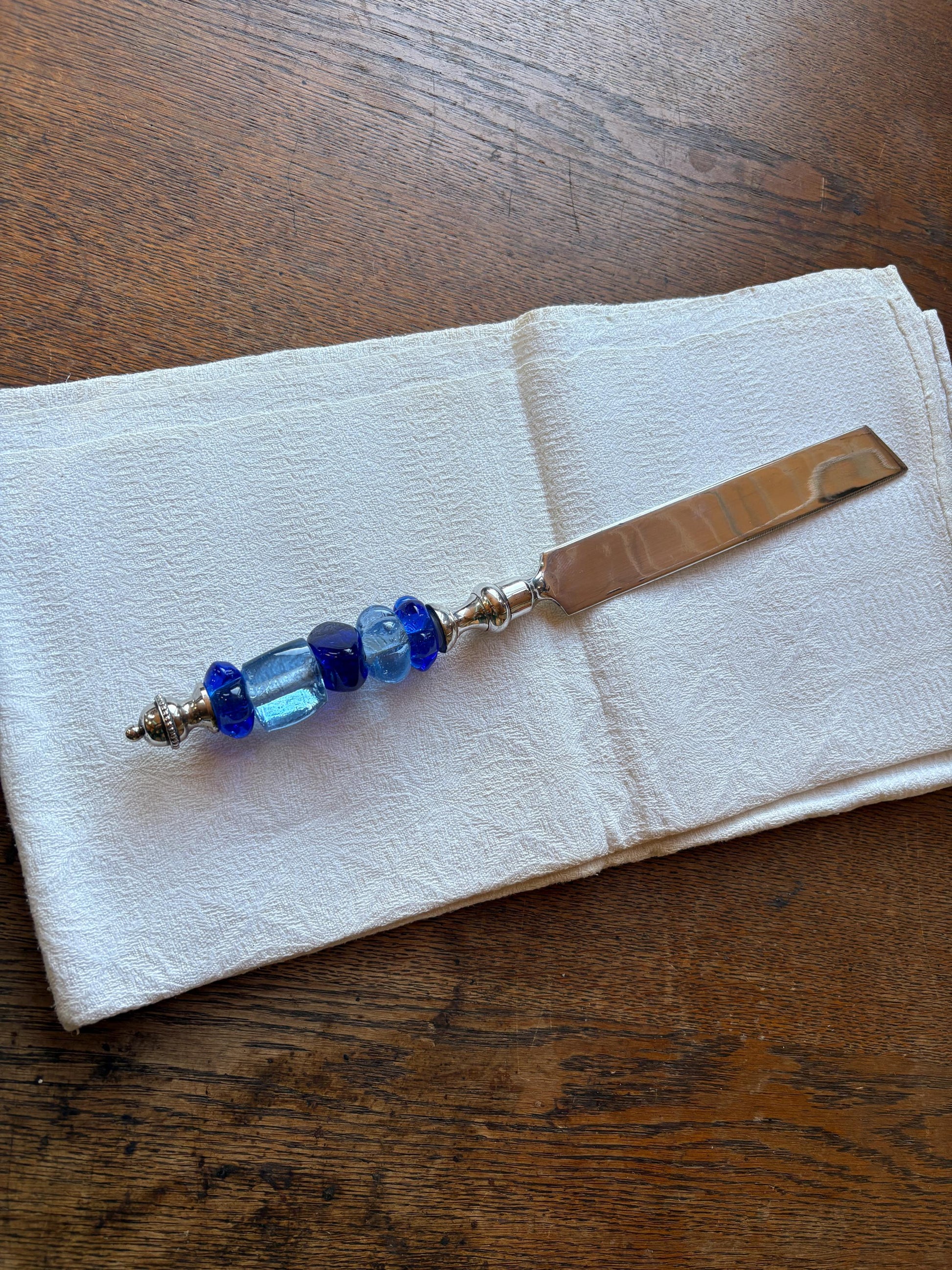 Ornate Silver Plated Butter Knife — back view