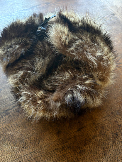 Vintage Brown Rabbit Fur Hat With Ear Flaps — additional view 8