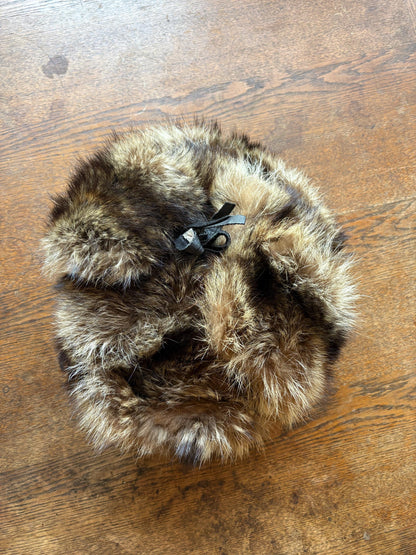 Vintage Brown Rabbit Fur Hat With Ear Flaps — additional view 5