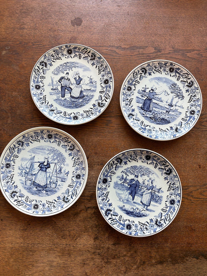 Delfts Blue Vintage Plate Set of Four