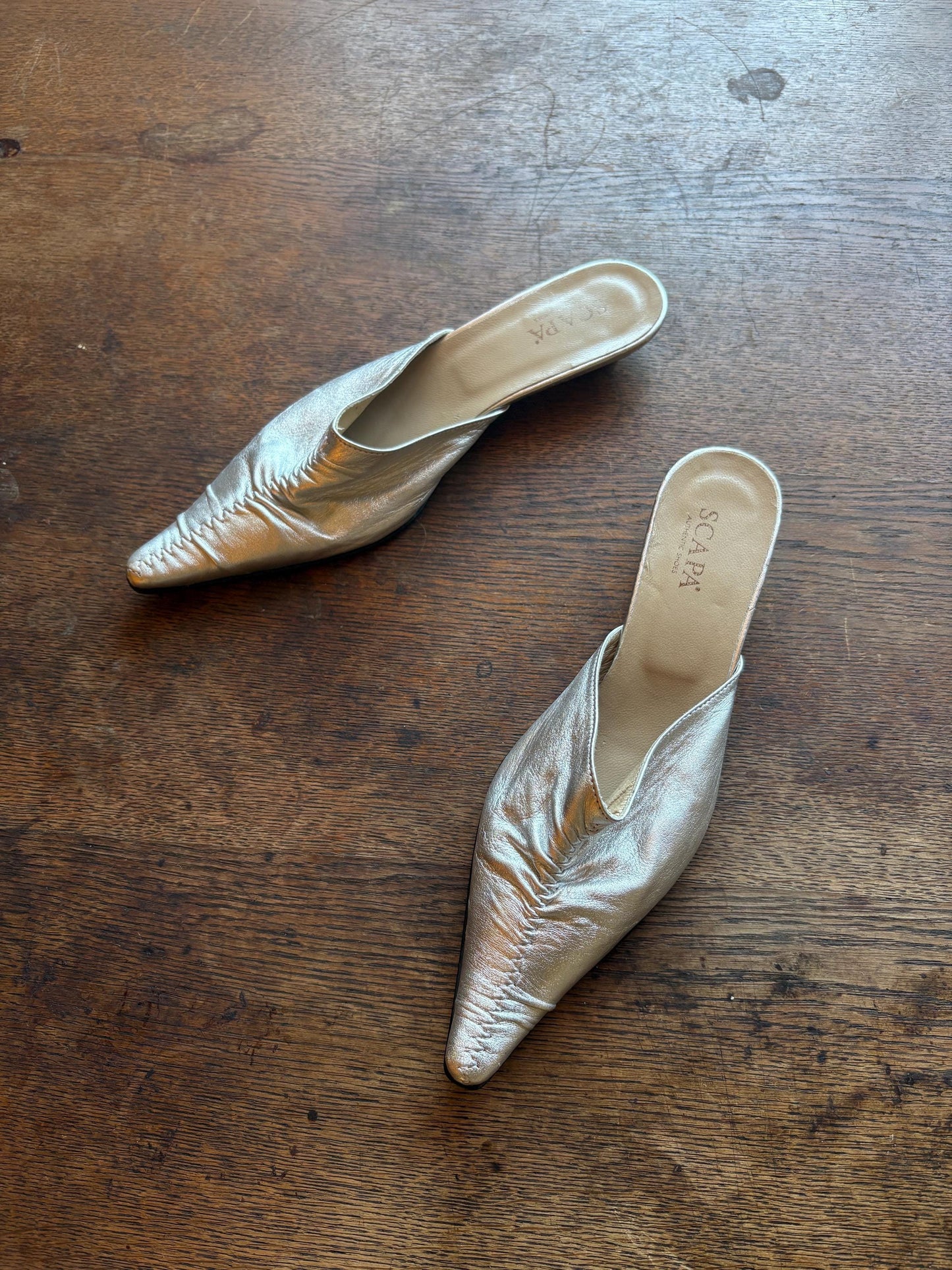 Vintage Silver Pointed Toe Slip-Ons — additional view 5