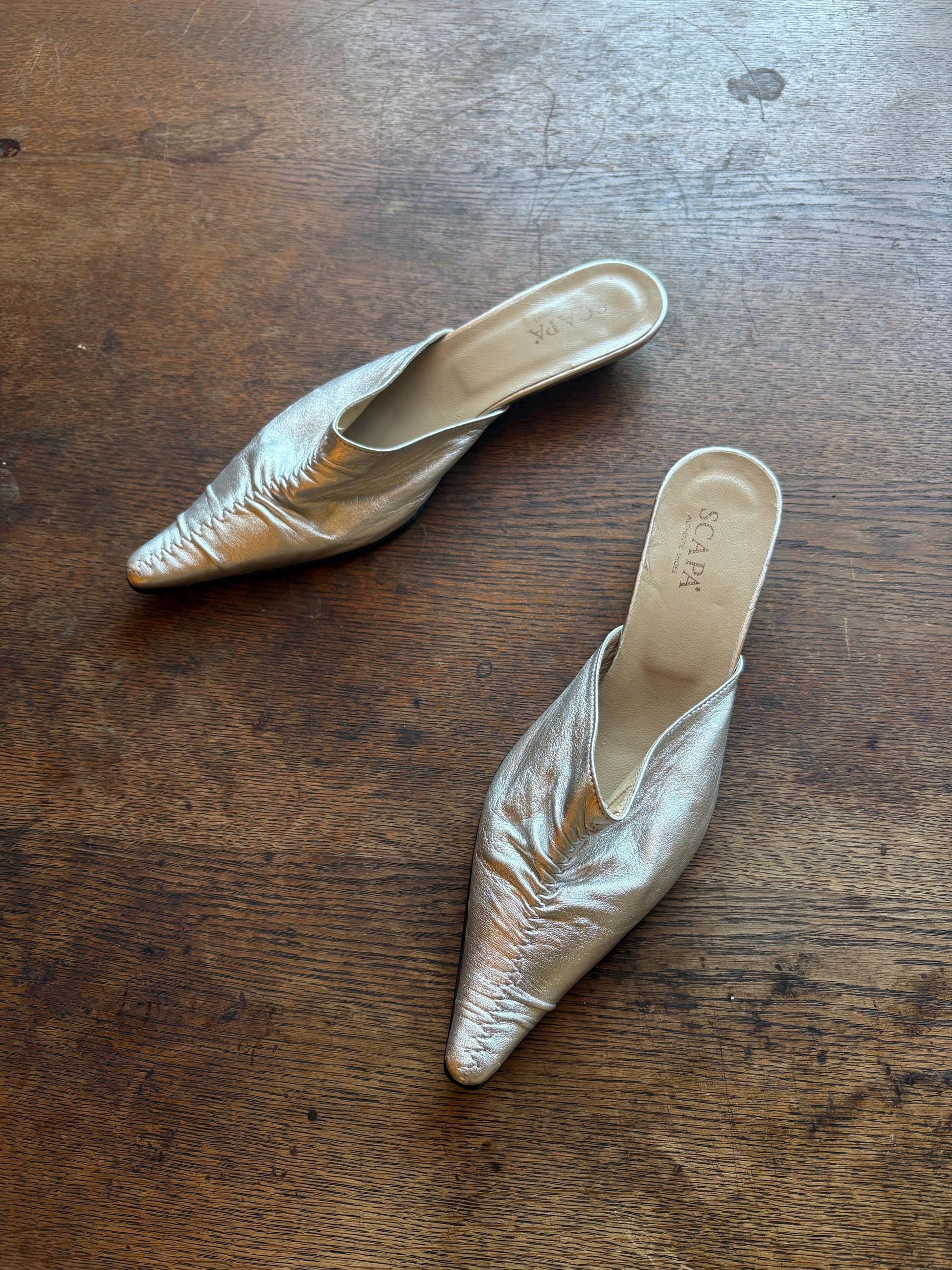 Vintage Silver Pointed Toe Slip-Ons — additional view 5