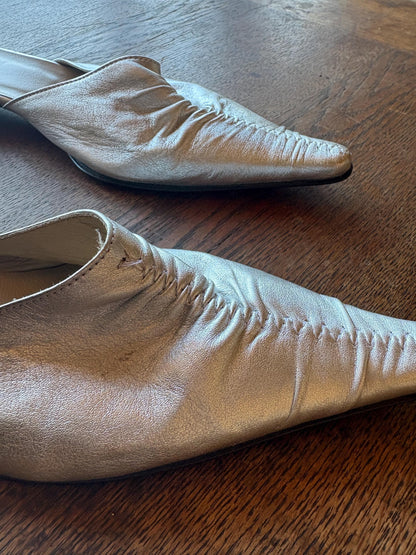 Vintage Silver Pointed Toe Slip-Ons — additional view 6
