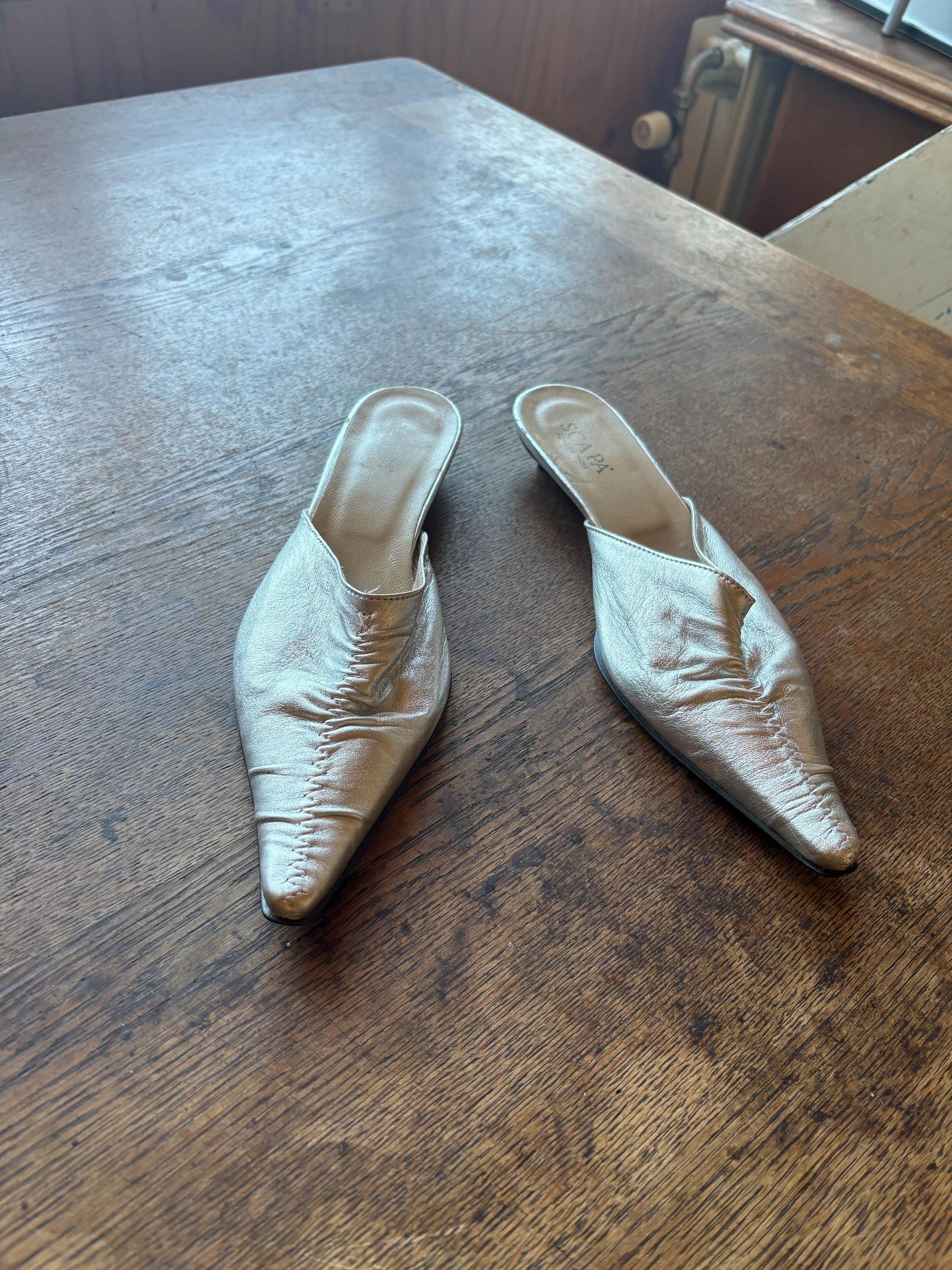 Vintage Silver Pointed Toe Slip-Ons — additional view 8