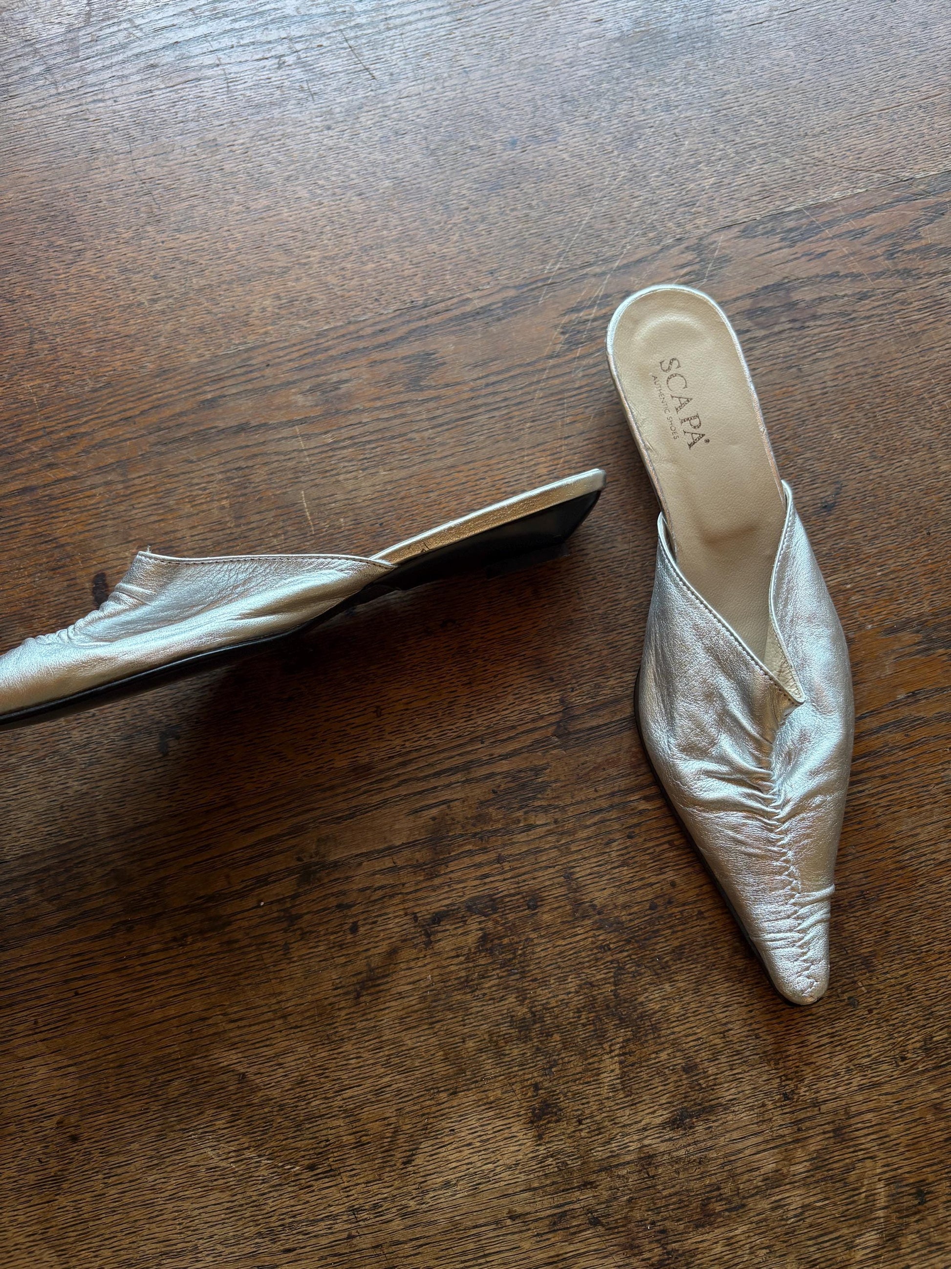 Vintage Silver Pointed Toe Slip-Ons — additional view 12