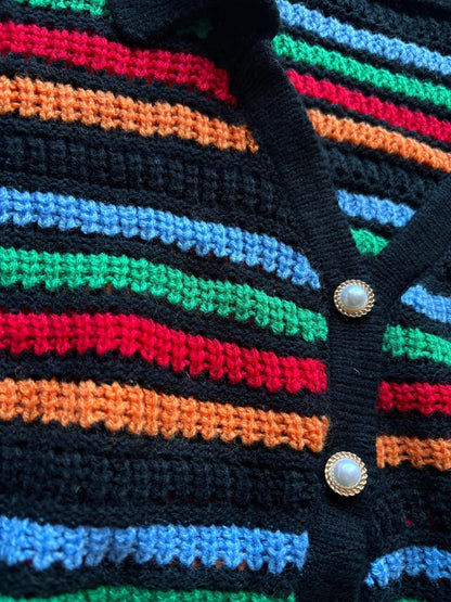 Vintage Striped Knit Cropped Polo — additional view 5
