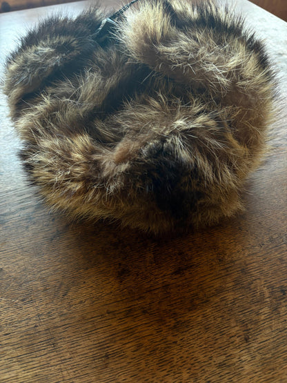 Vintage Brown Rabbit Fur Hat With Ear Flaps — additional view 9