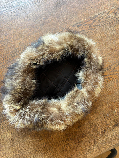 Vintage Brown Rabbit Fur Hat With Ear Flaps — additional view 10