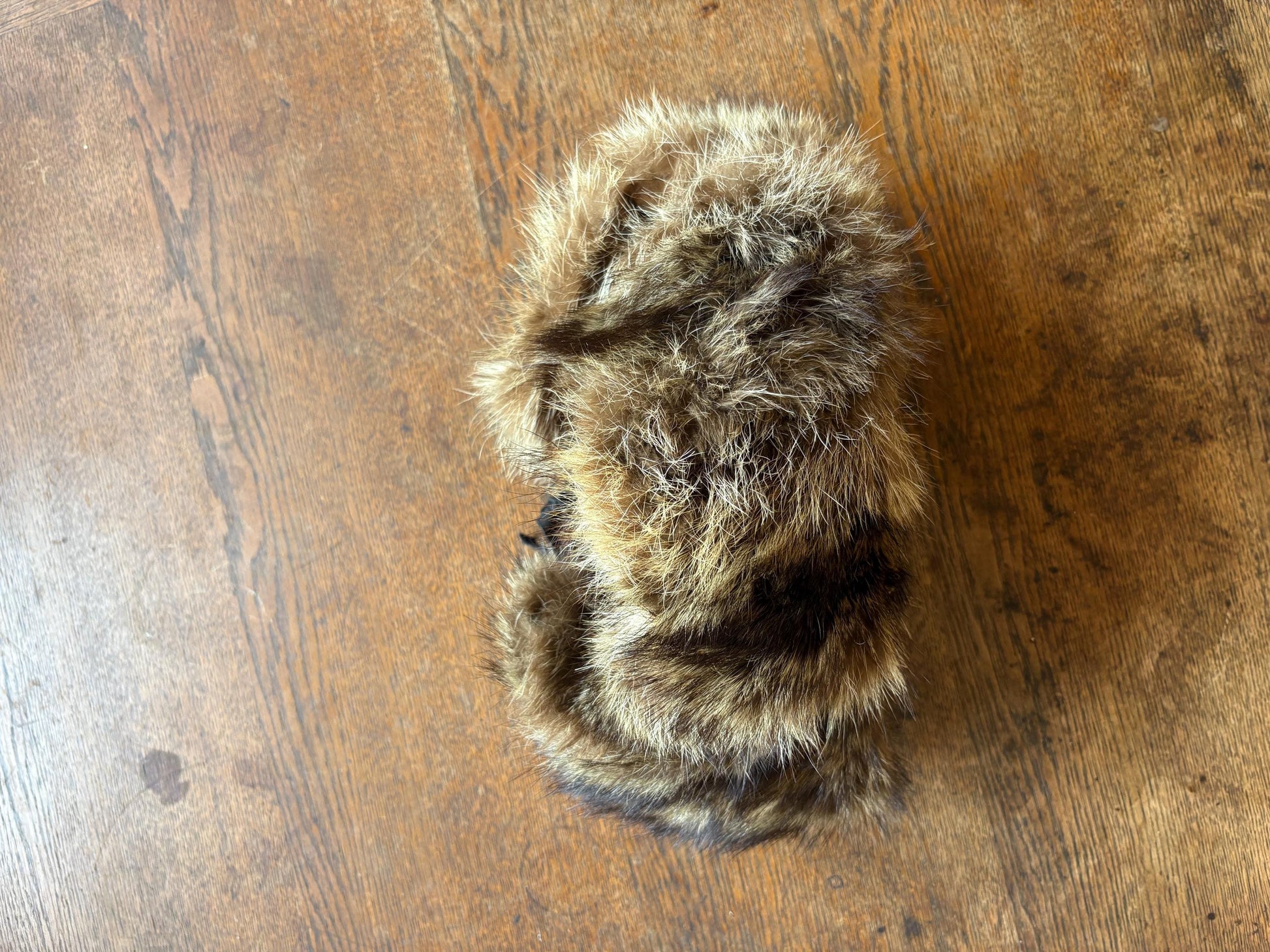 Vintage Brown Rabbit Fur Hat With Ear Flaps — additional view 12